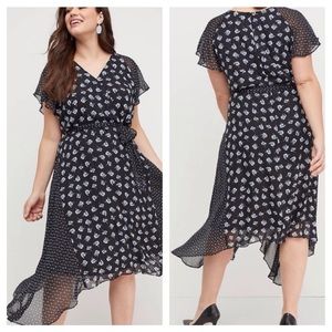 Lane Bryant Black and White Midi Dress